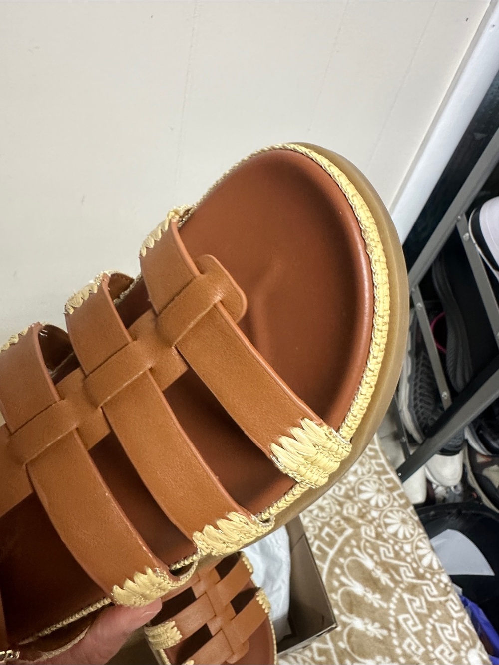 Universal Thread Maverick Tan Brown Gladiator Sandals with Gold Accent - Picture 6 of 9